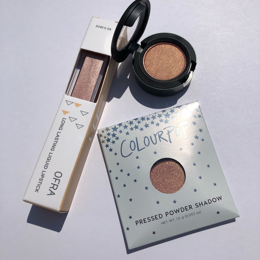 OFRA lipstick, MAC eyeshadow, Colour Pop eyeshadow